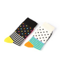 Design à points rayés mignon coton mode coloré femme drôle femme personnalisée en gros chaussettes heureuses